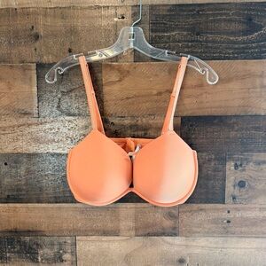 PINK Victoria's Secret Wear Everywhere Super Push Up Vibrant Orange Bra